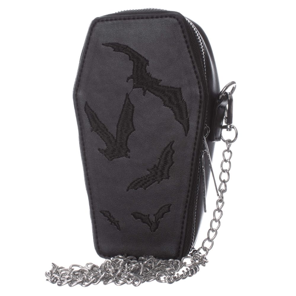 Heartless - Bat Mini Coffin Schoudertas - Zwart